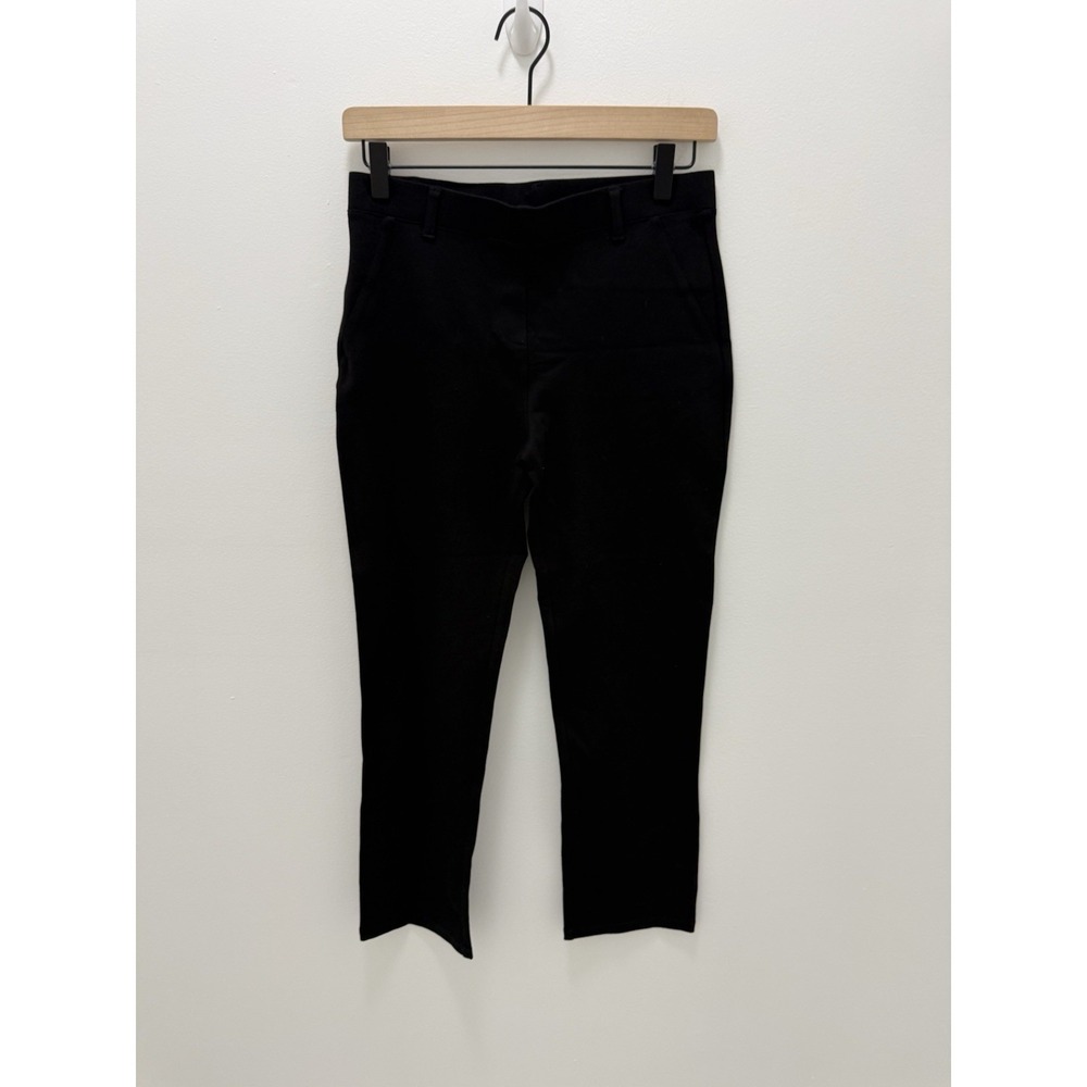 Quince Ultra-Stretch Ponte Pull-On Straight Leg Pants Women's S Petite Black